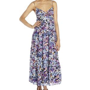 Purple Floral Print Maxi Dress Size M
